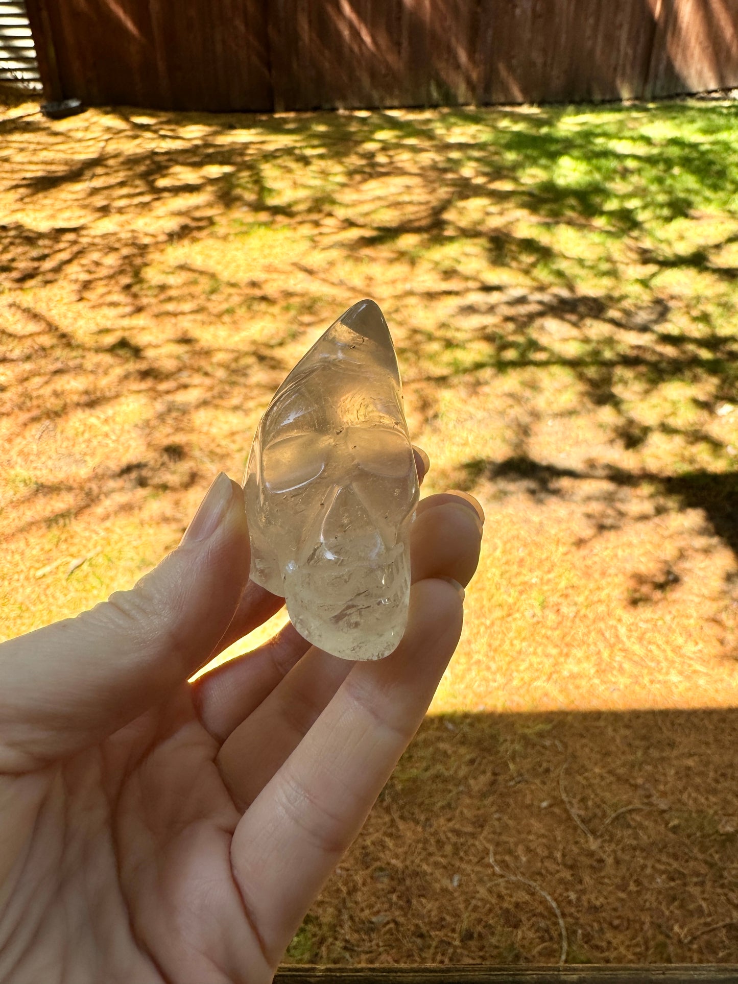 Natural Citrine Crazy Skull Carving - Natural Pale Citrine From Brazil