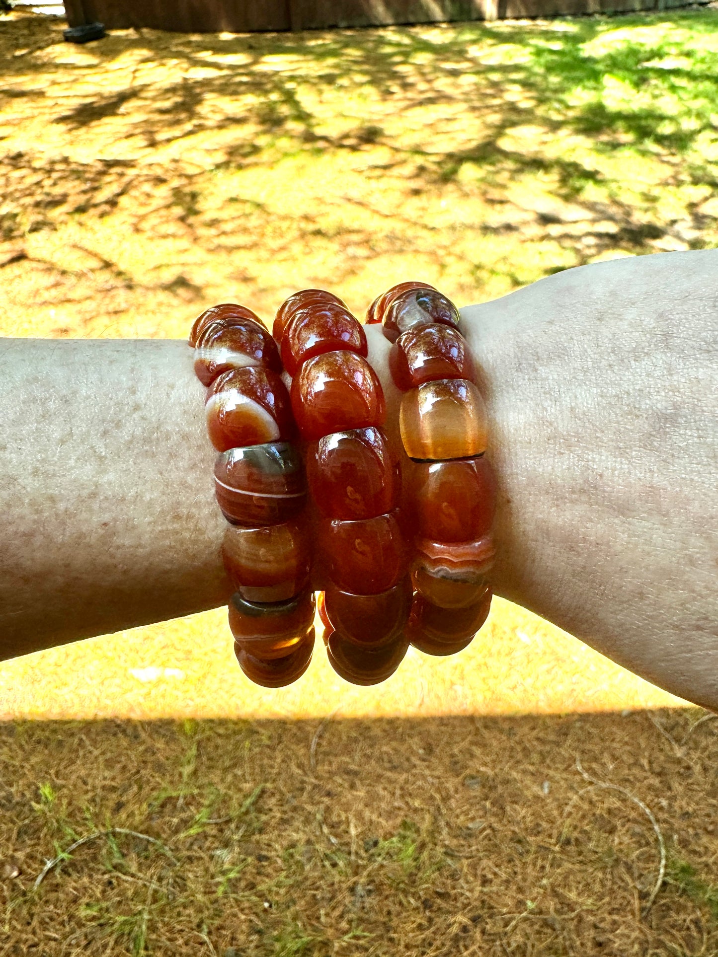 Carnelian Bracelet - Beaded Stretch Bracelet