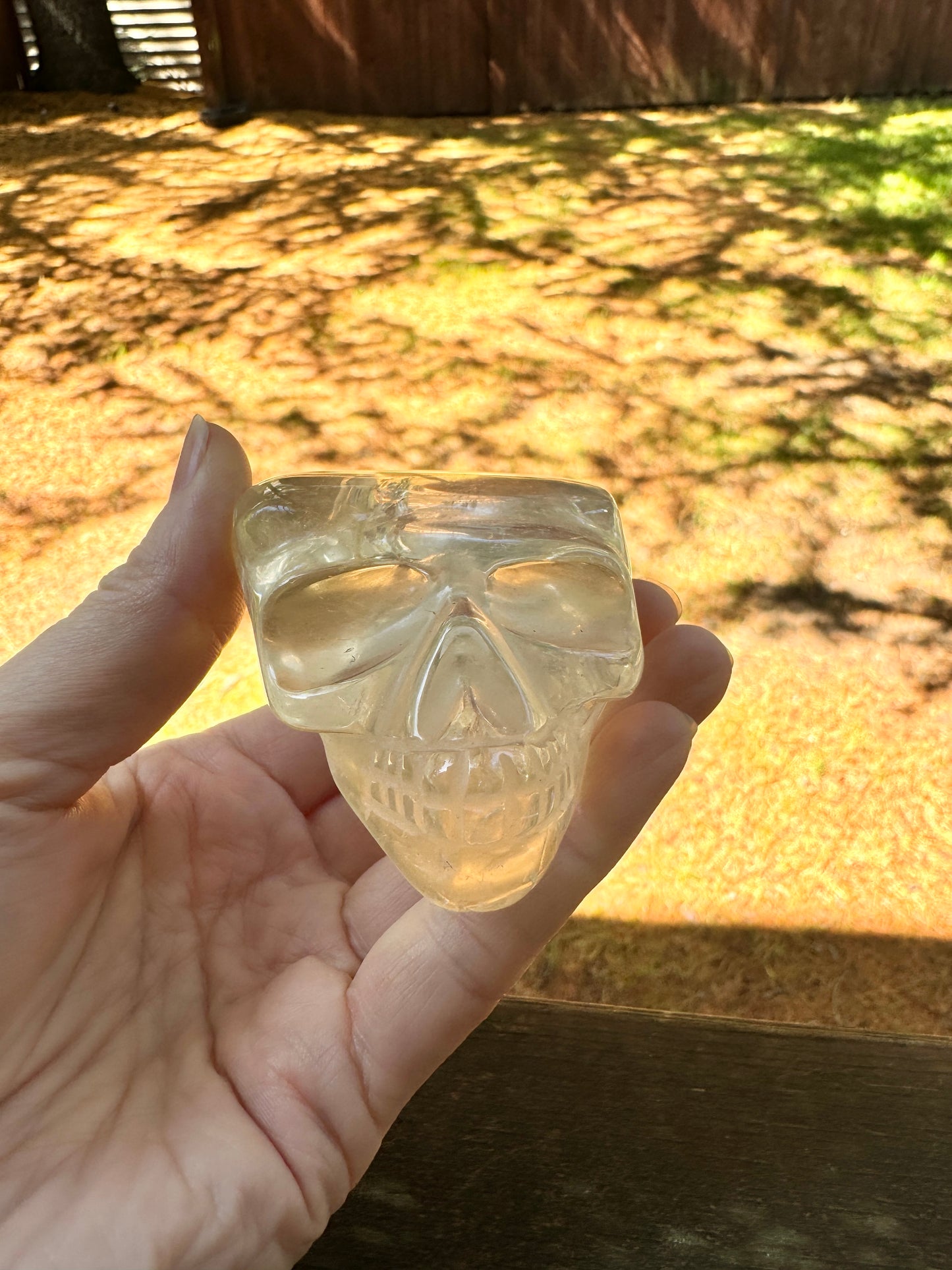 Natural Citrine Crazy Skull Carving - Natural Pale Citrine From Brazil