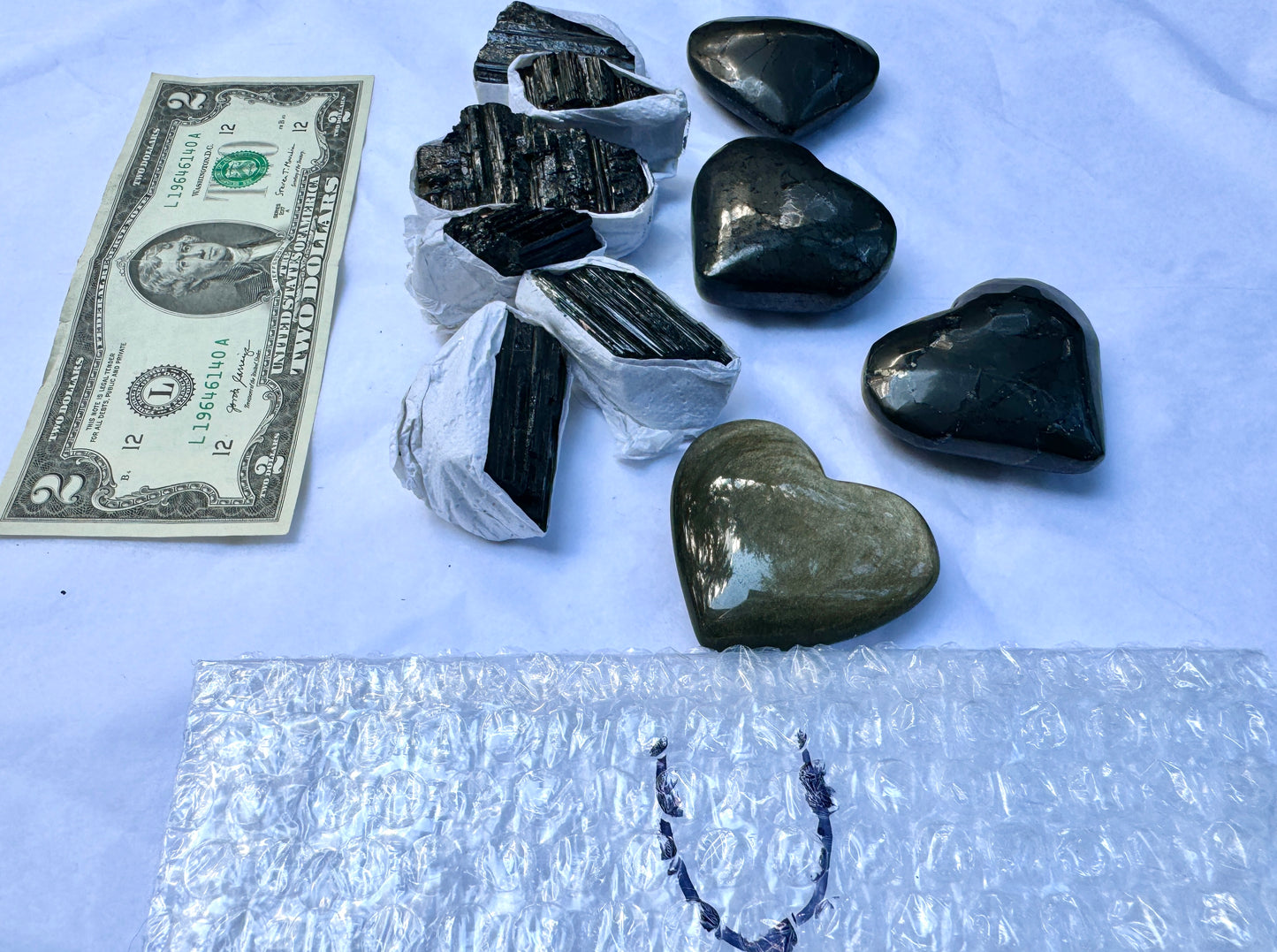 LOT U - Black Mix (Shungite, Gold Sheen Obsidian, Black Tourmaline)