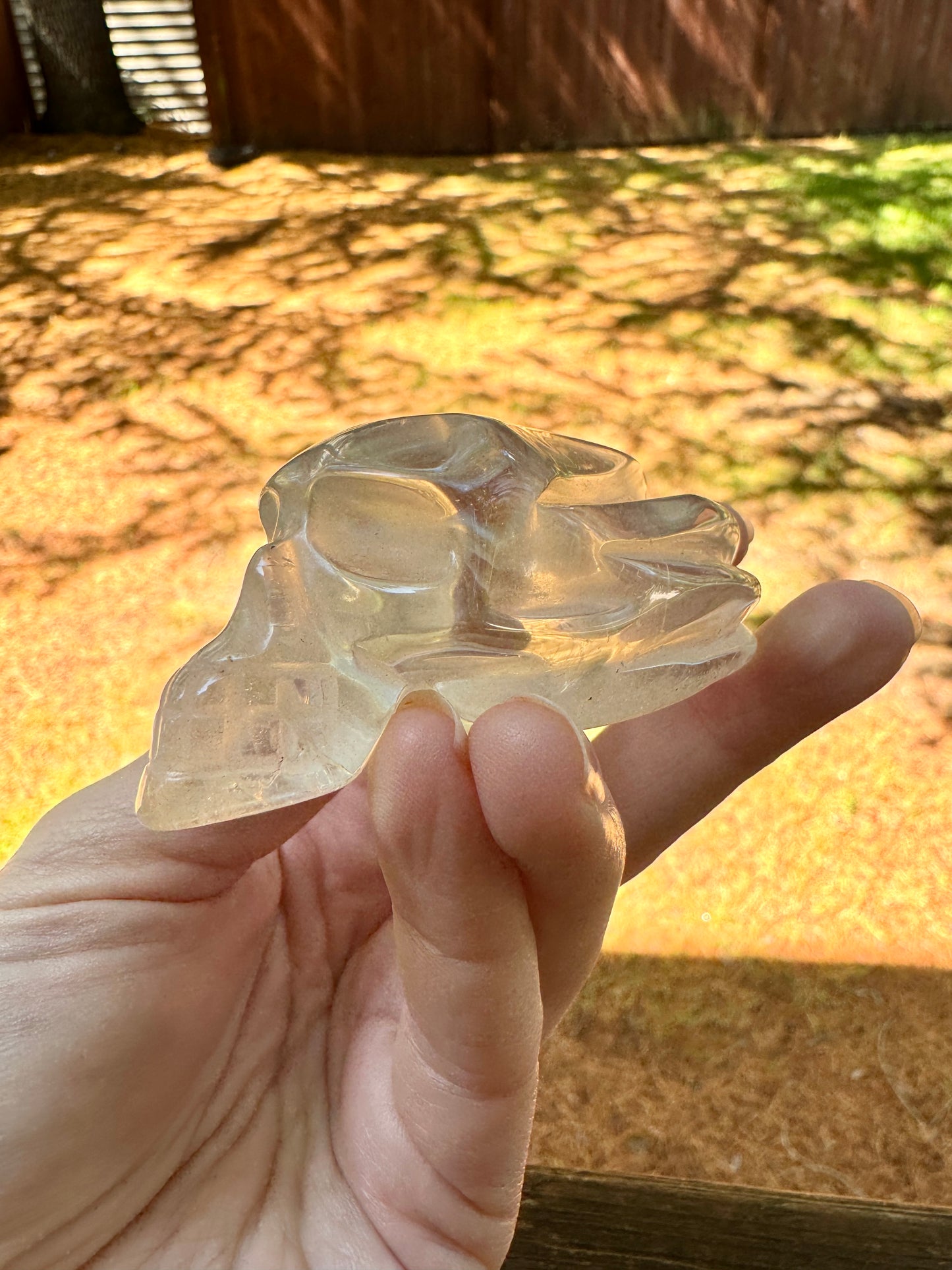 Natural Citrine Crazy Skull Carving - Natural Pale Citrine From Brazil