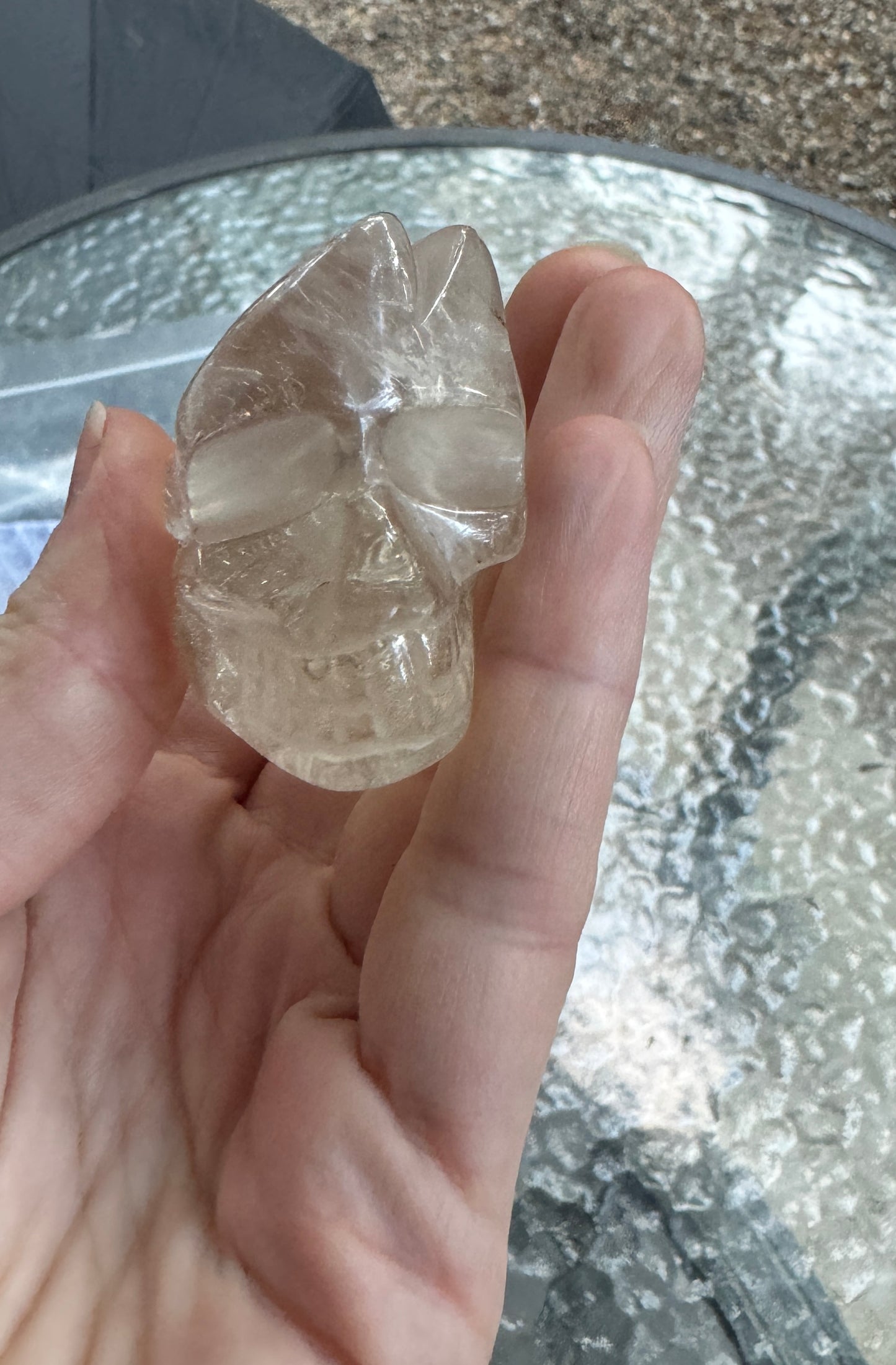 Natural Citrine Crazy Skull Carving - Natural Pale Citrine From Brazil