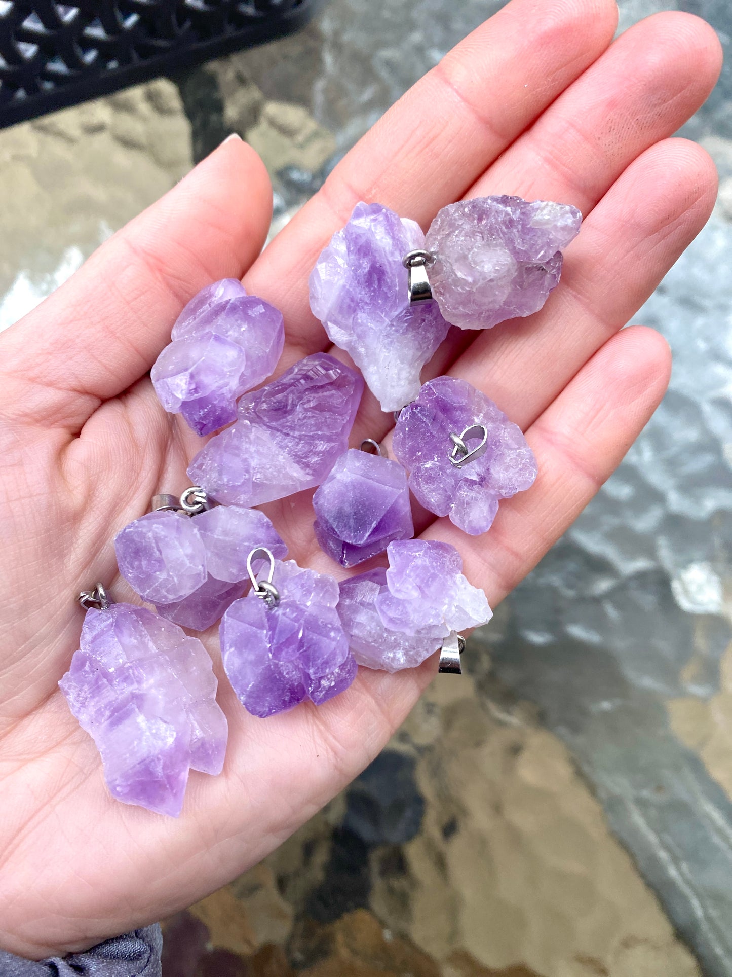 Amethyst Point Cluster Pendant