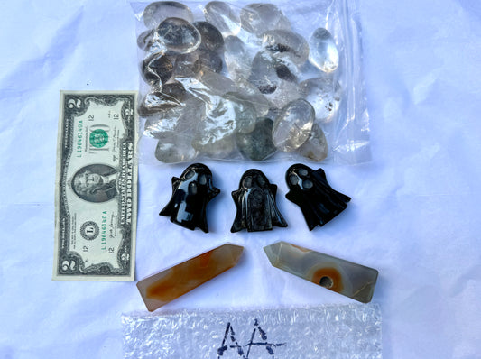 LOT AA - Ghosts+ (Obsidian, Inclusion Quartz, Carnelian)