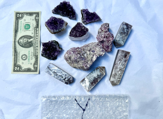 LOT Y - Purple Mix (Lepidolite, Amethyst)