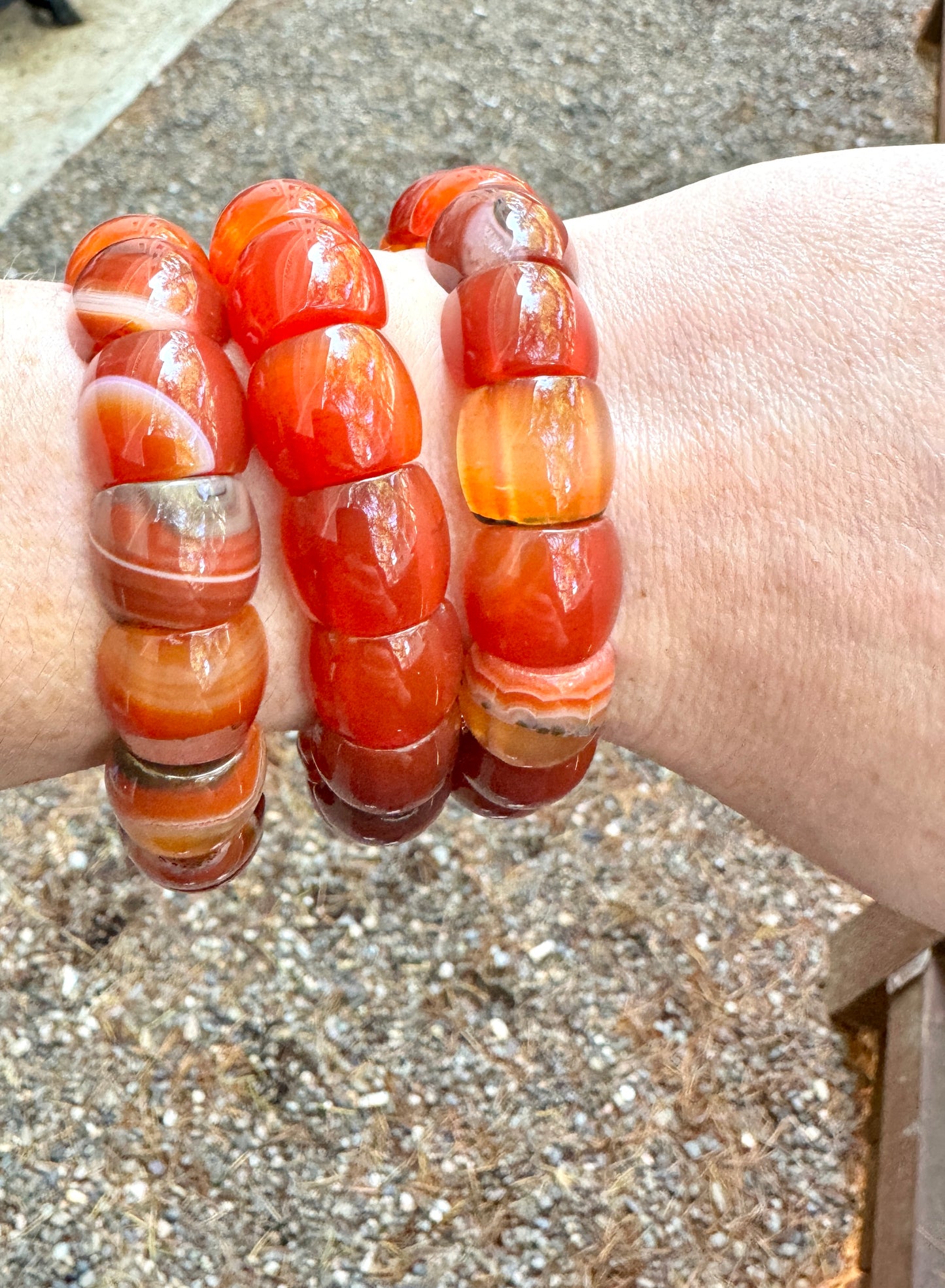 Carnelian Bracelet - Beaded Stretch Bracelet