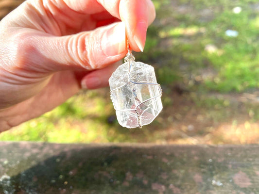 Danburite Pendant -  Wirewrapped High Quality Danburite Crystal