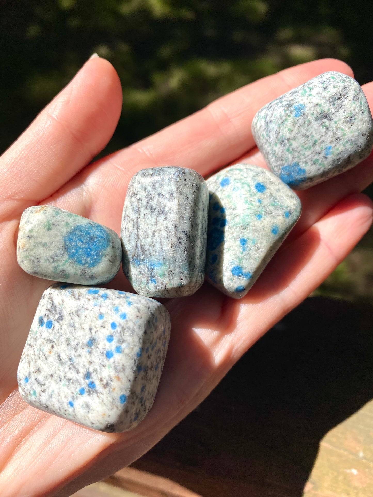 Tumbled K2 - Azurite in Granite