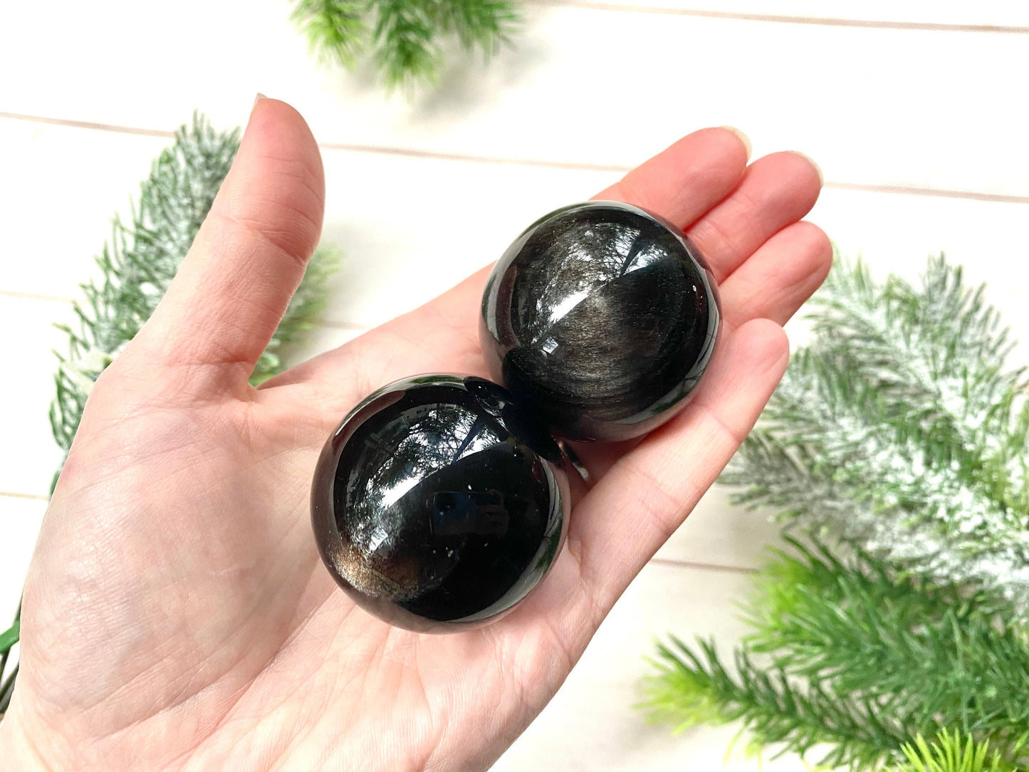 Silver Sheen Obsidian Sphere - Obsidian Sphere - Crystal Ball 40-45mm