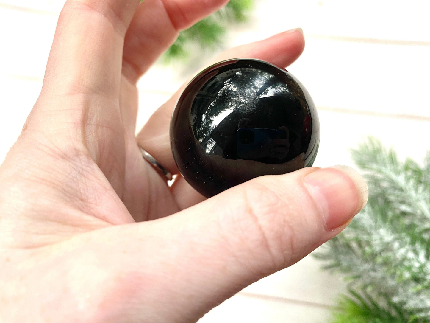 Silver Sheen Obsidian Sphere - Obsidian Sphere - Crystal Ball 40-45mm