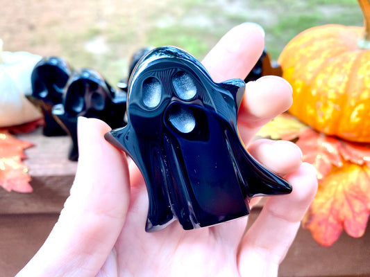 Obsidian Ghost Carving - Hand Carved in Mexico