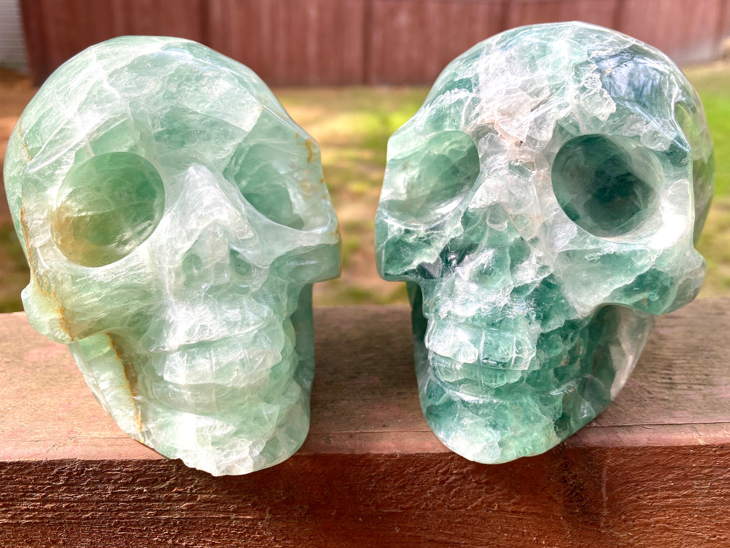 Green Fluorite Skull Carving
